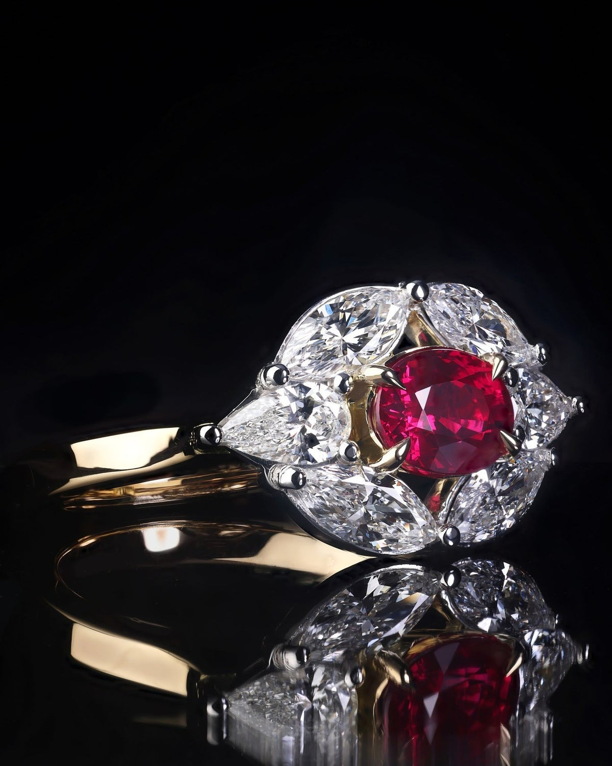 yellow gold Engagement Ring - PG-BI-116 - image 2