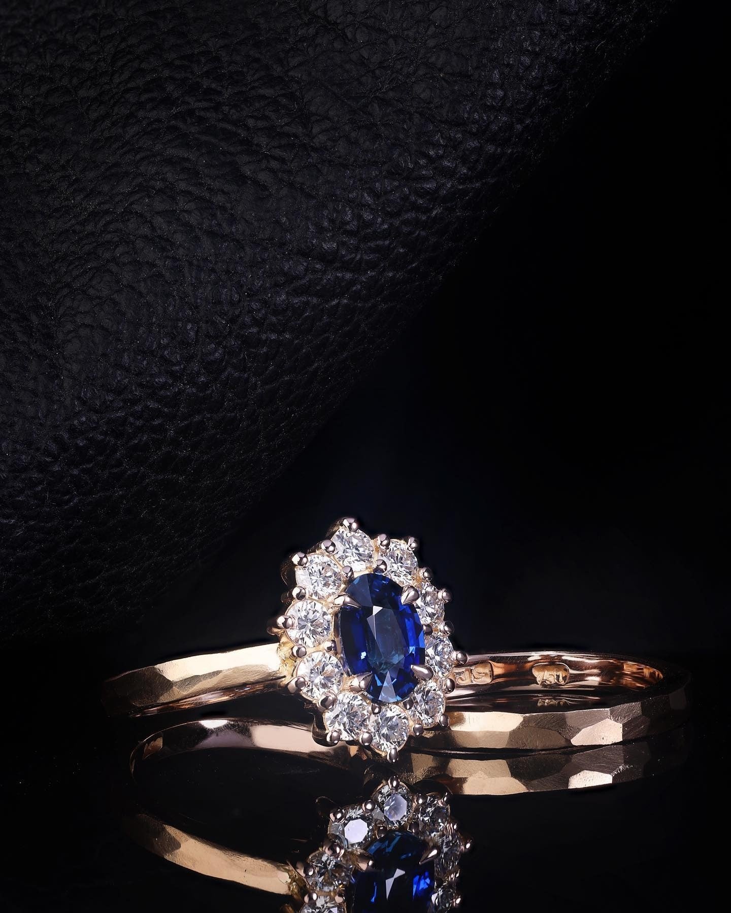 1.14ct fine blue Ceylon Sapphire and diamond engagement ring and wedding band set has just been released onlin - PG-BI-118 - image 1
