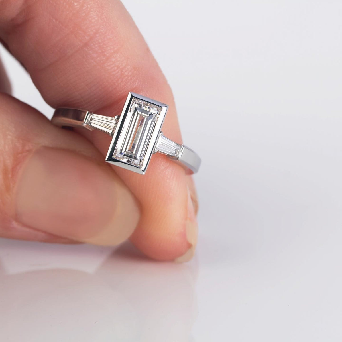 1ct baguette cut diamond Engagement ring - PG-BI-121 - image 2