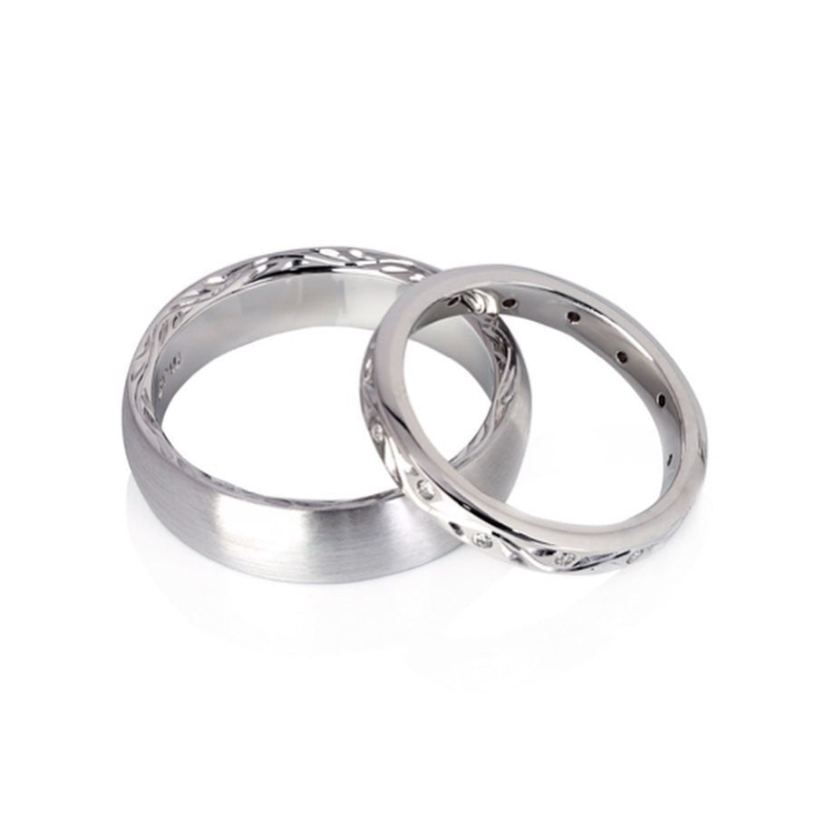 Platinum Diamond Wedding Set and Engagement Ring - PG-BI-123 - image 2