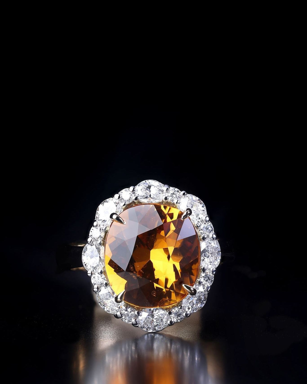 6.26ct no heat Golden yellow Sapphire Engagement Ring - PG-BI-147 - image 3