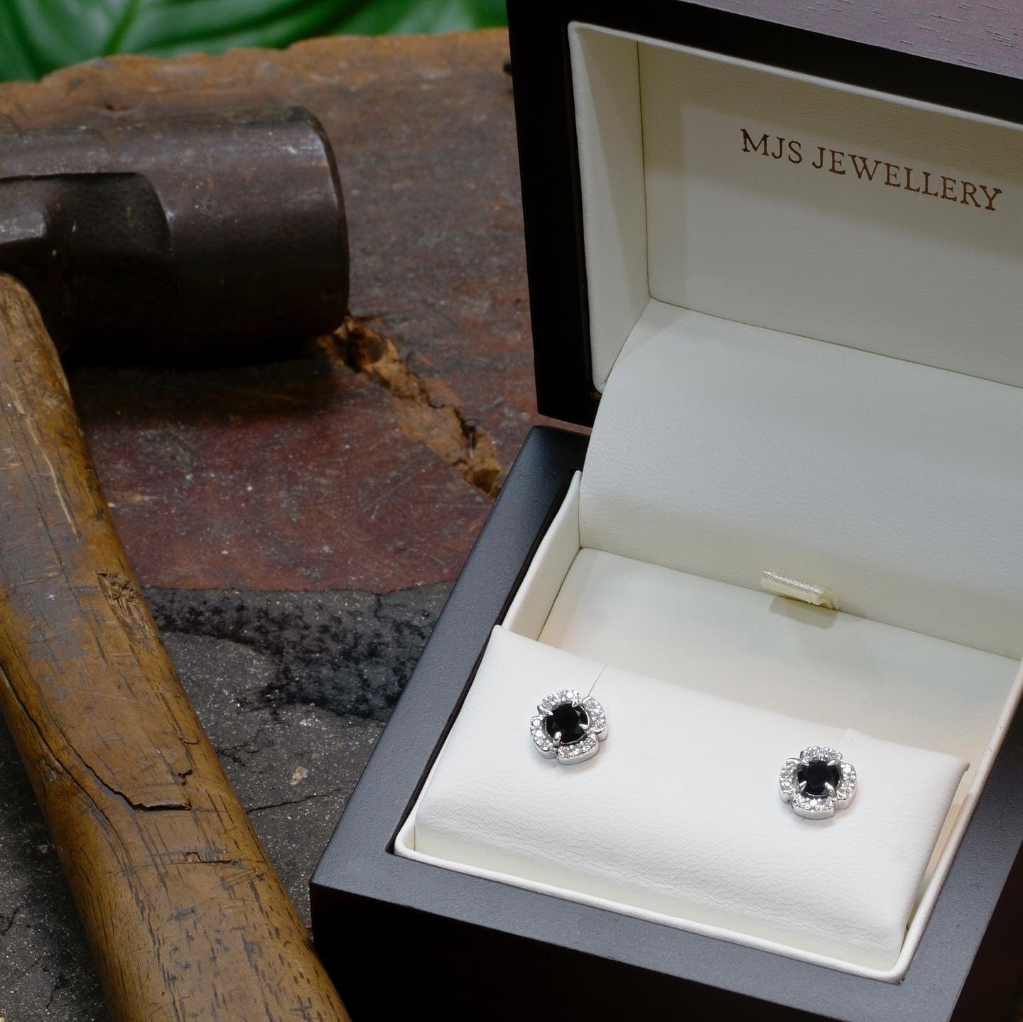 18ct white gold with a floating diamond halo surround Earrings - PG-BI-153 - image 1