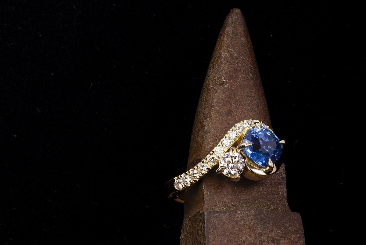 Ceylon Sapphire and Diamond Ring - PG-BI-154 - image 1