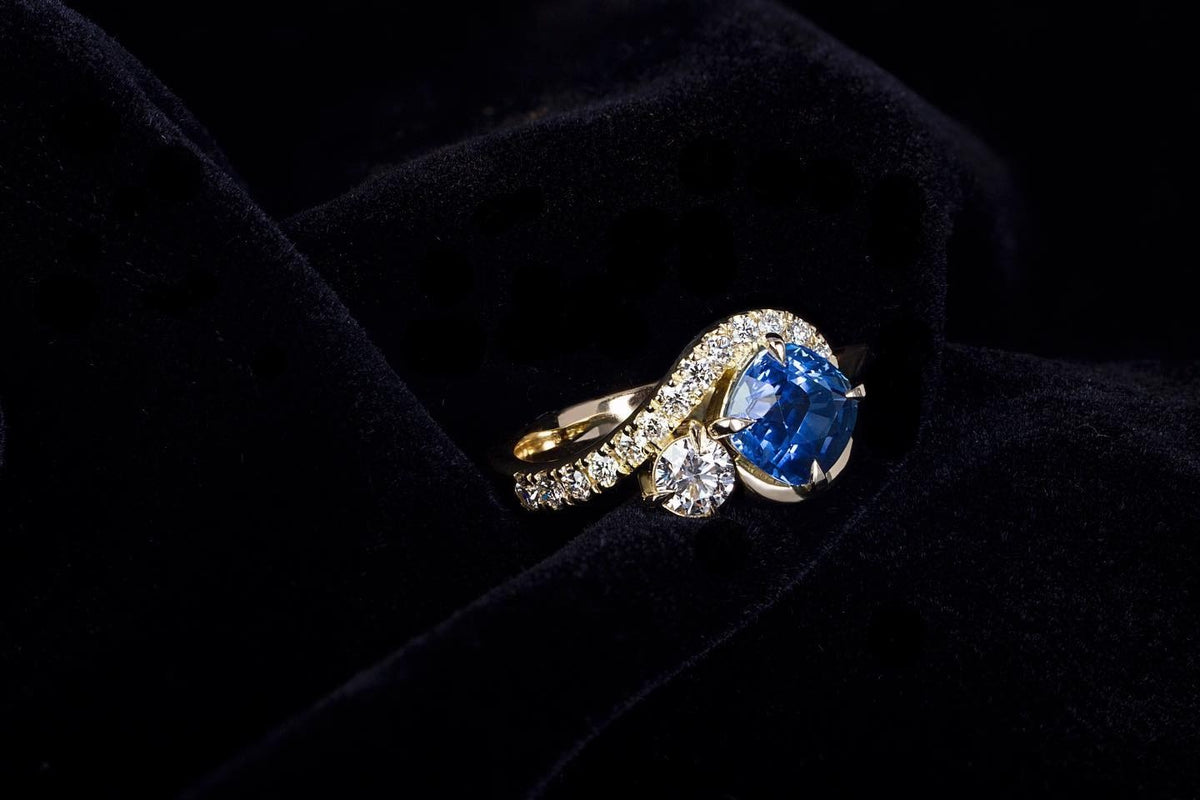 Ceylon Sapphire and Diamond Ring - PG-BI-154 - image 2