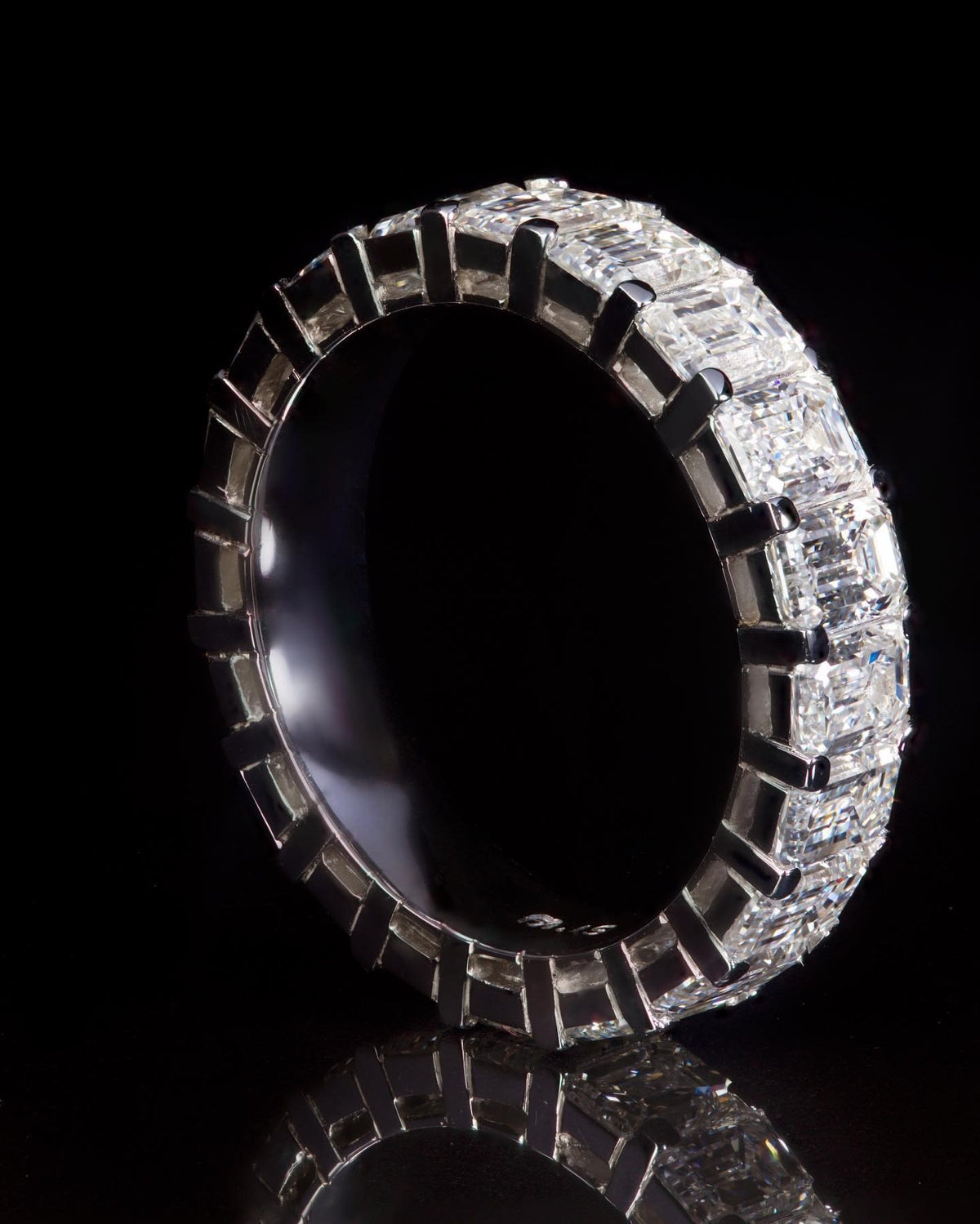 5ct of fine Emerald cut diamonds set all the way round Engagement Ring - PG-BI-159 - image 2