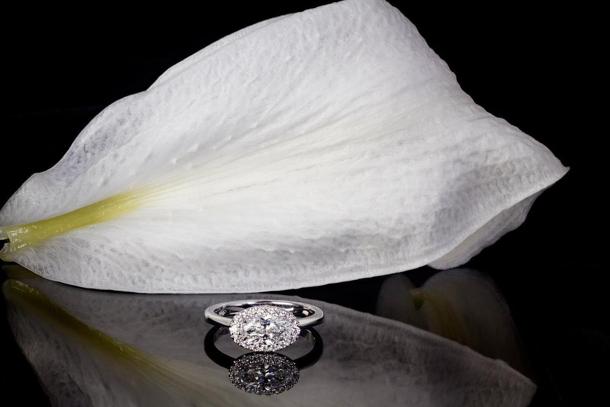 1ct extra long oval cut diamond Engagement Ring - PG-BI-172 - image 2