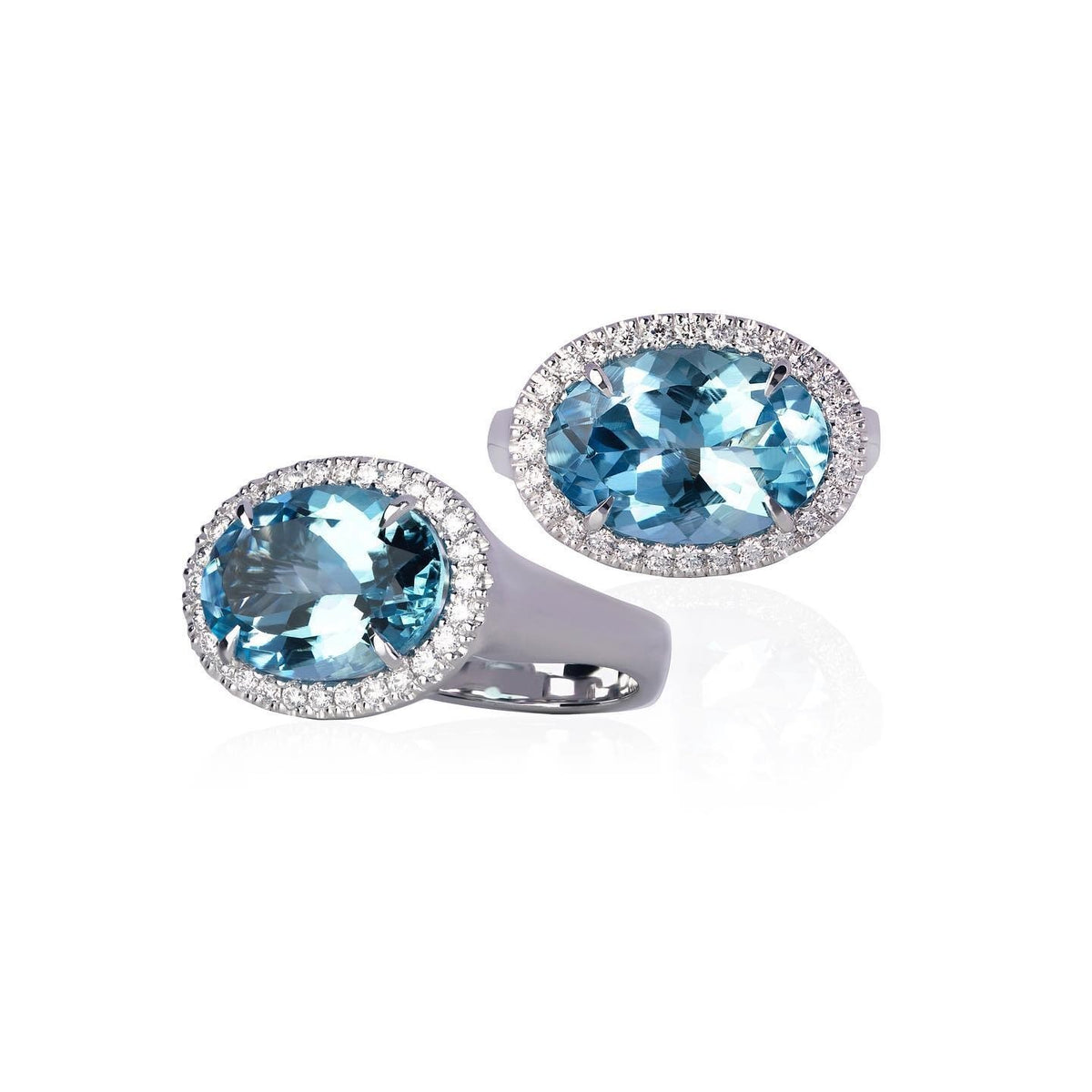 4ct Aquamarine and diamond ring featuring an east-west setting - PG-BI-198 - image 3