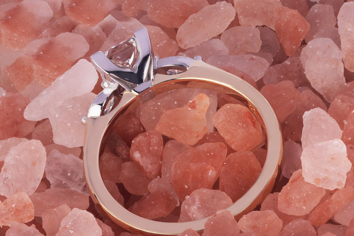 1.2ct princess cut Diamond engagement ring flanked by Marquise cut diamonds - PG-BI-220 - image 2