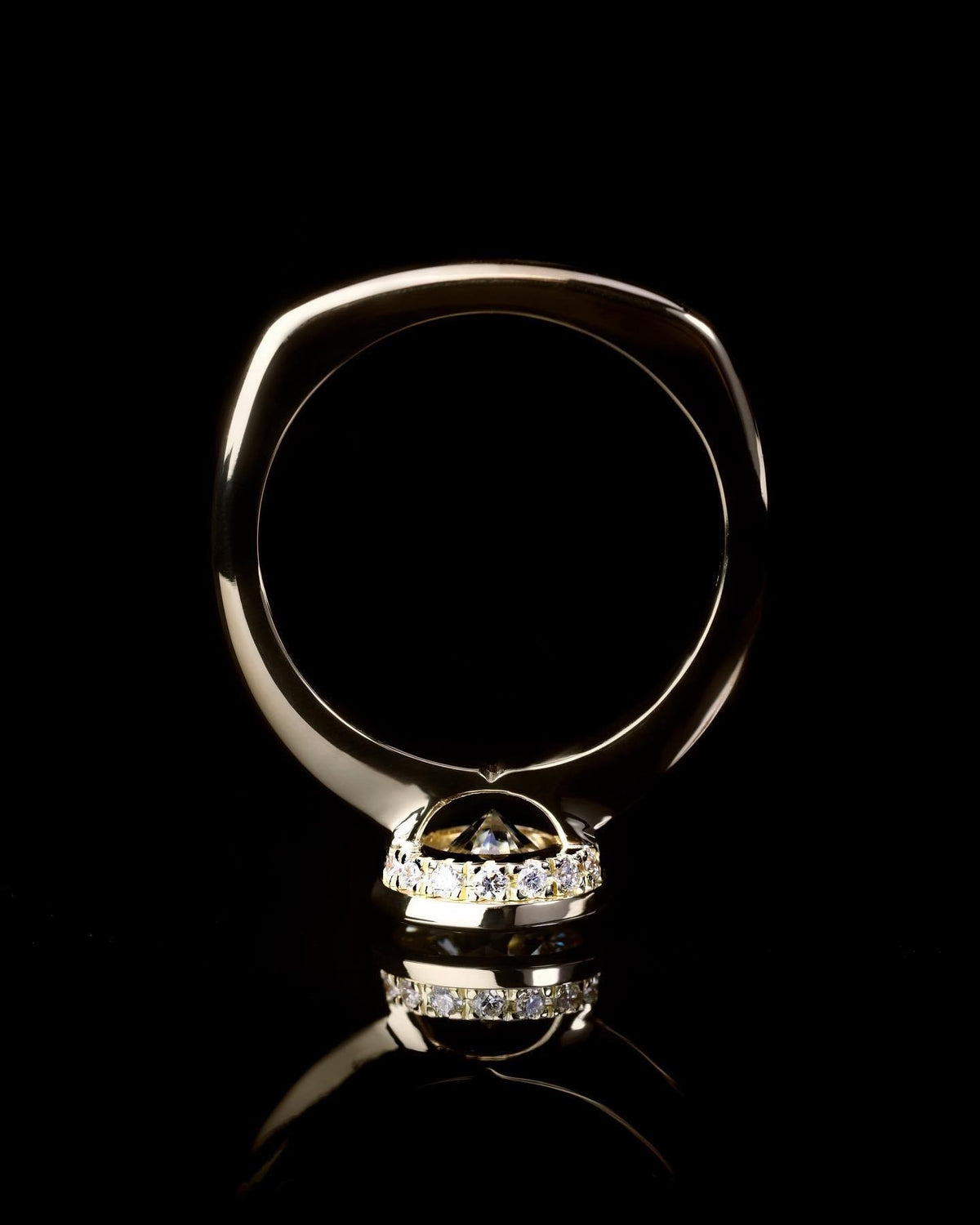 yellow gold Engagement Ring - PG-BI-244 - image 1