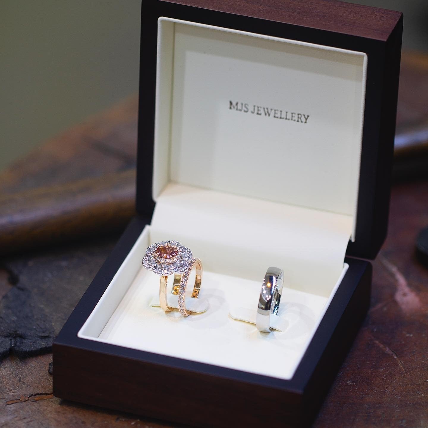 Diamond & Sapphire Engagement Ring - PG-BI-252 - image 1