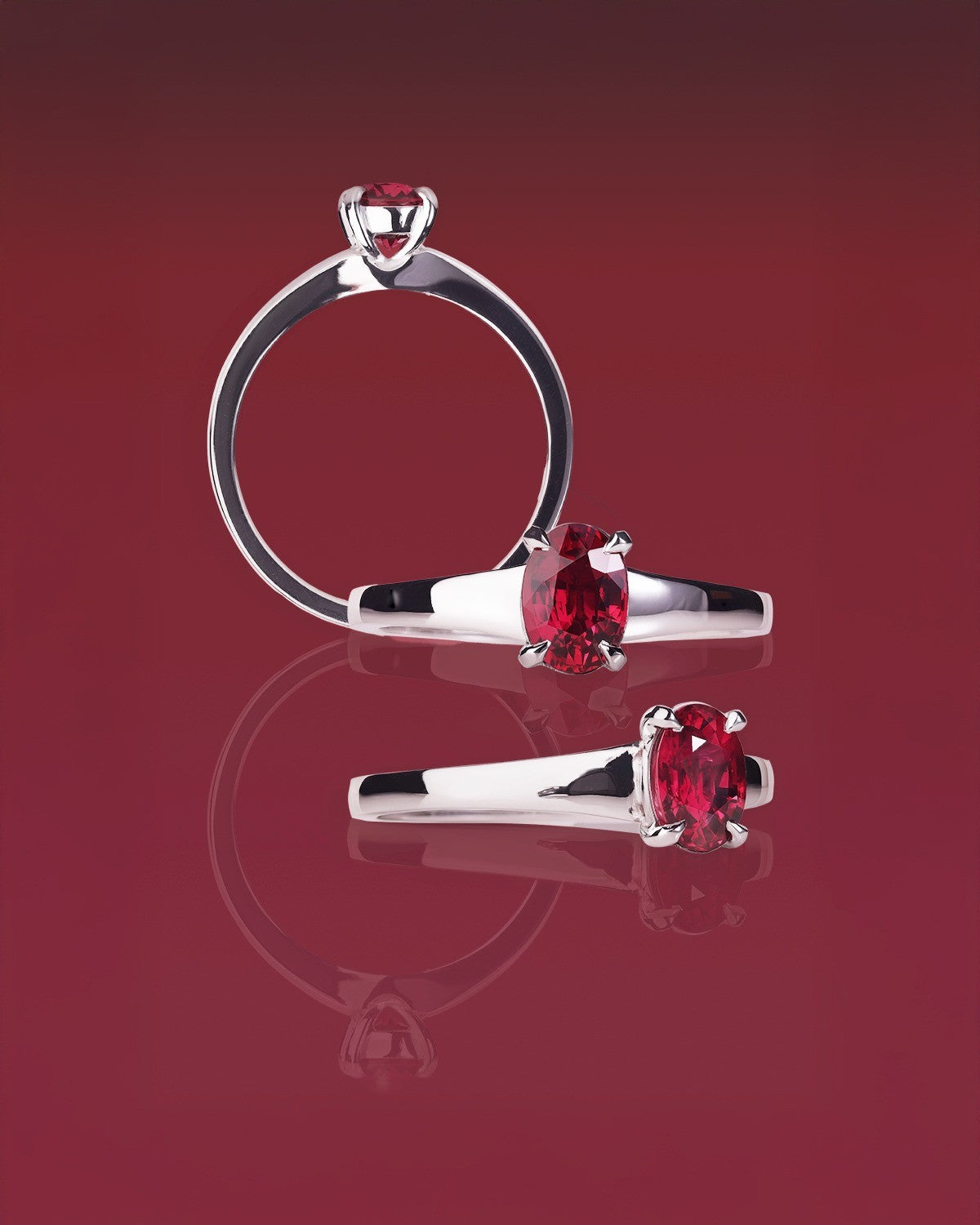 Ruby Ring in 18ct White Gold. - PG-BI-268 - image 1