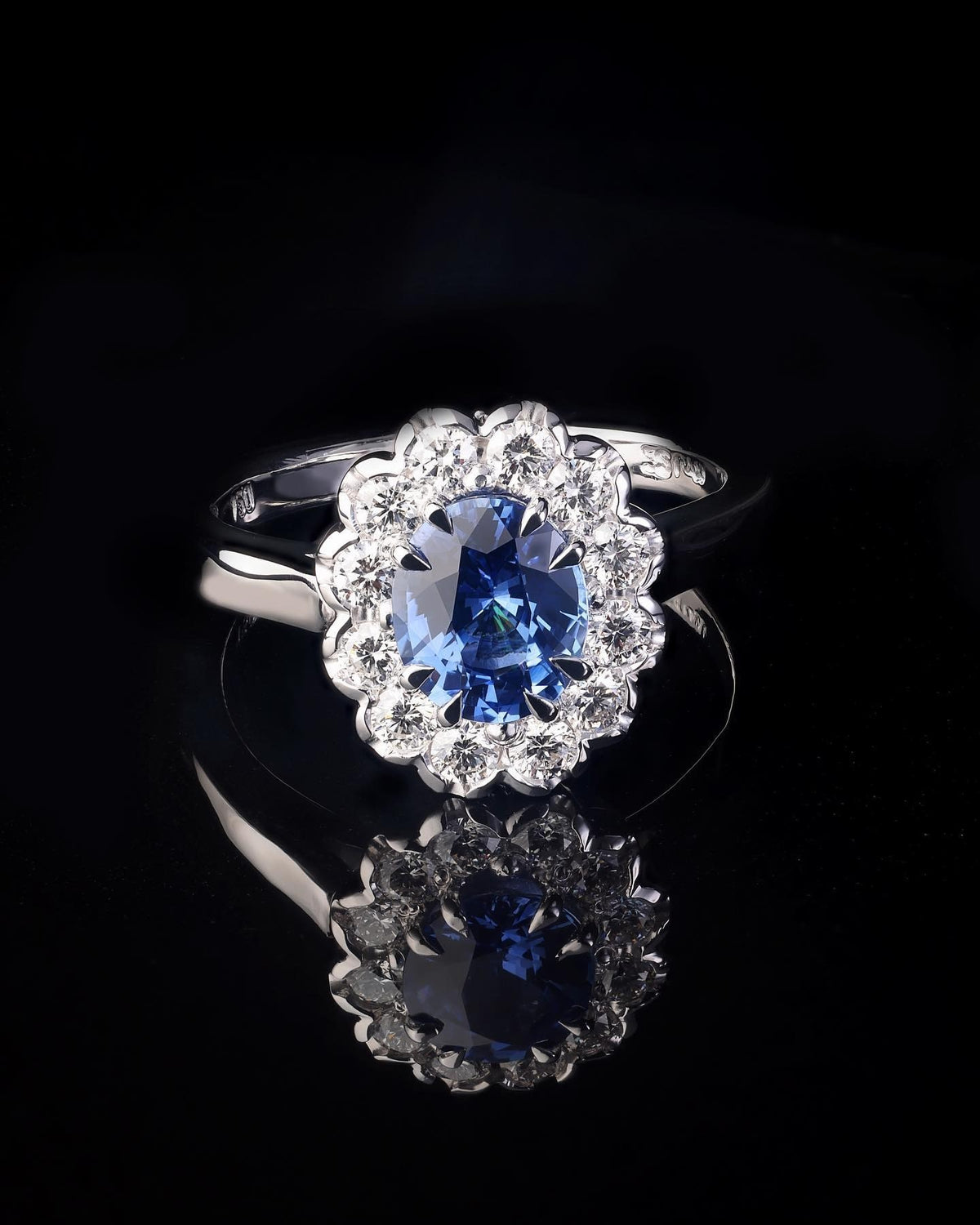 Ceylon Sapphire and diamond Engagement Ring - PG-BI-273 - image 1