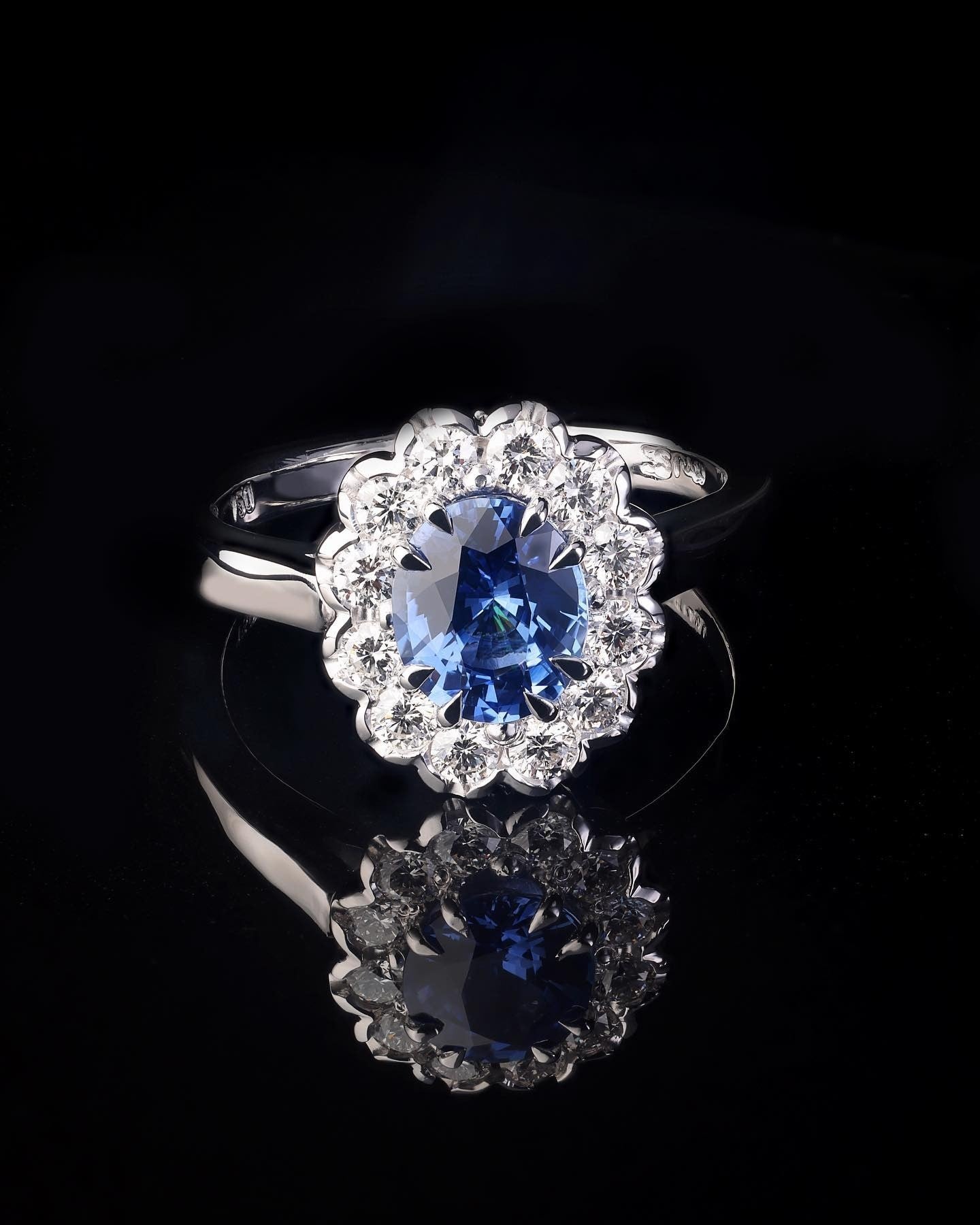 Ceylon Sapphire and diamond Engagement Ring - PG-BI-273 - image 1