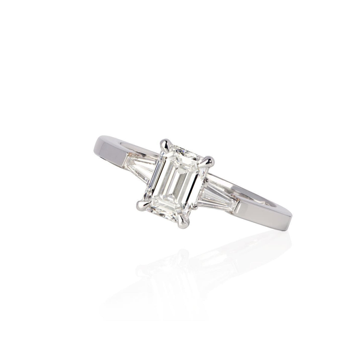 Emerald platinum Engagement Ring - PG-BI-277 - image 2
