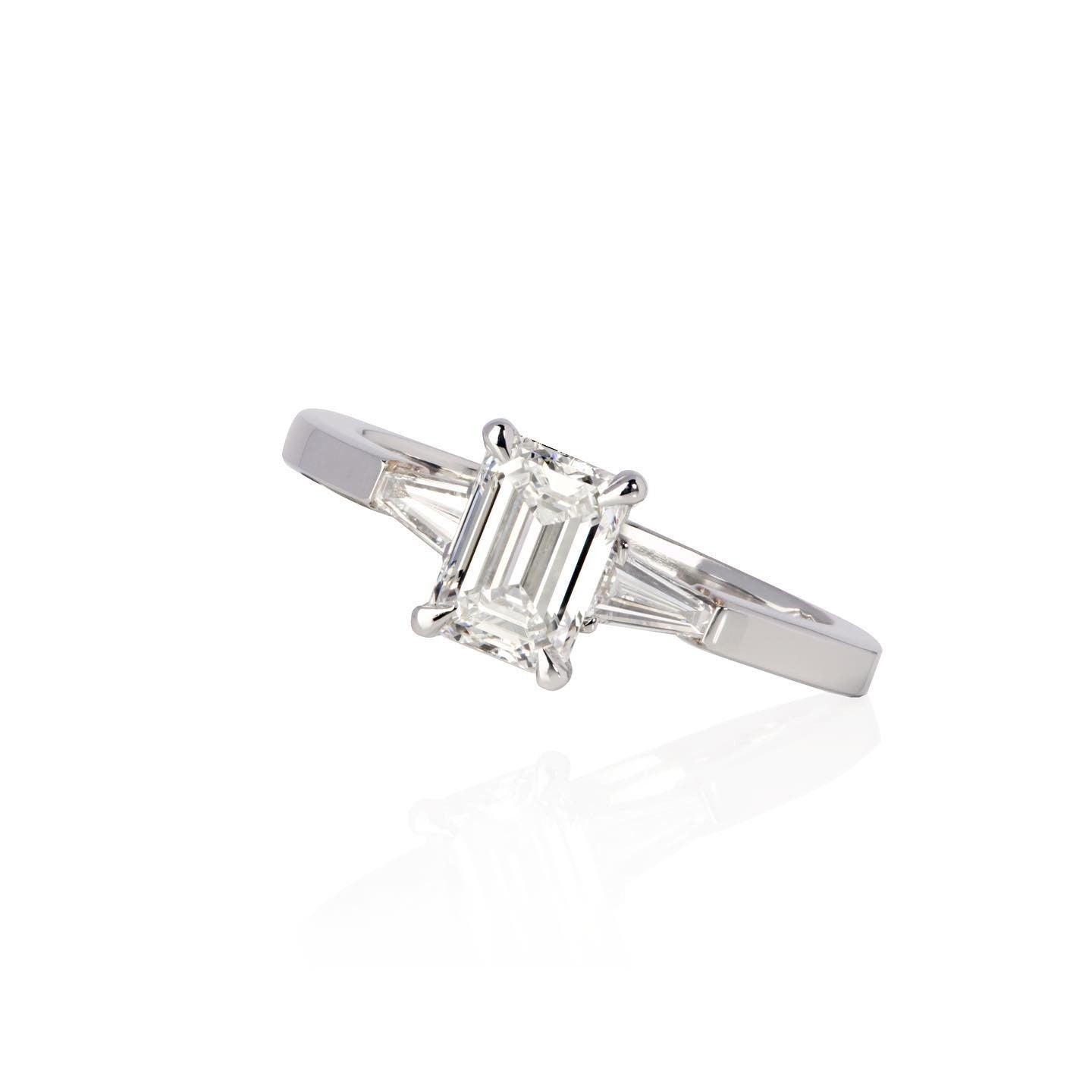 Emerald platinum Engagement Ring - PG-BI-277 - image 1