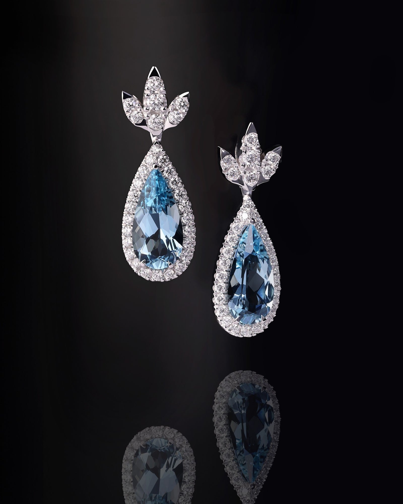 white gold Earrings - PG-BI-291 - image 1