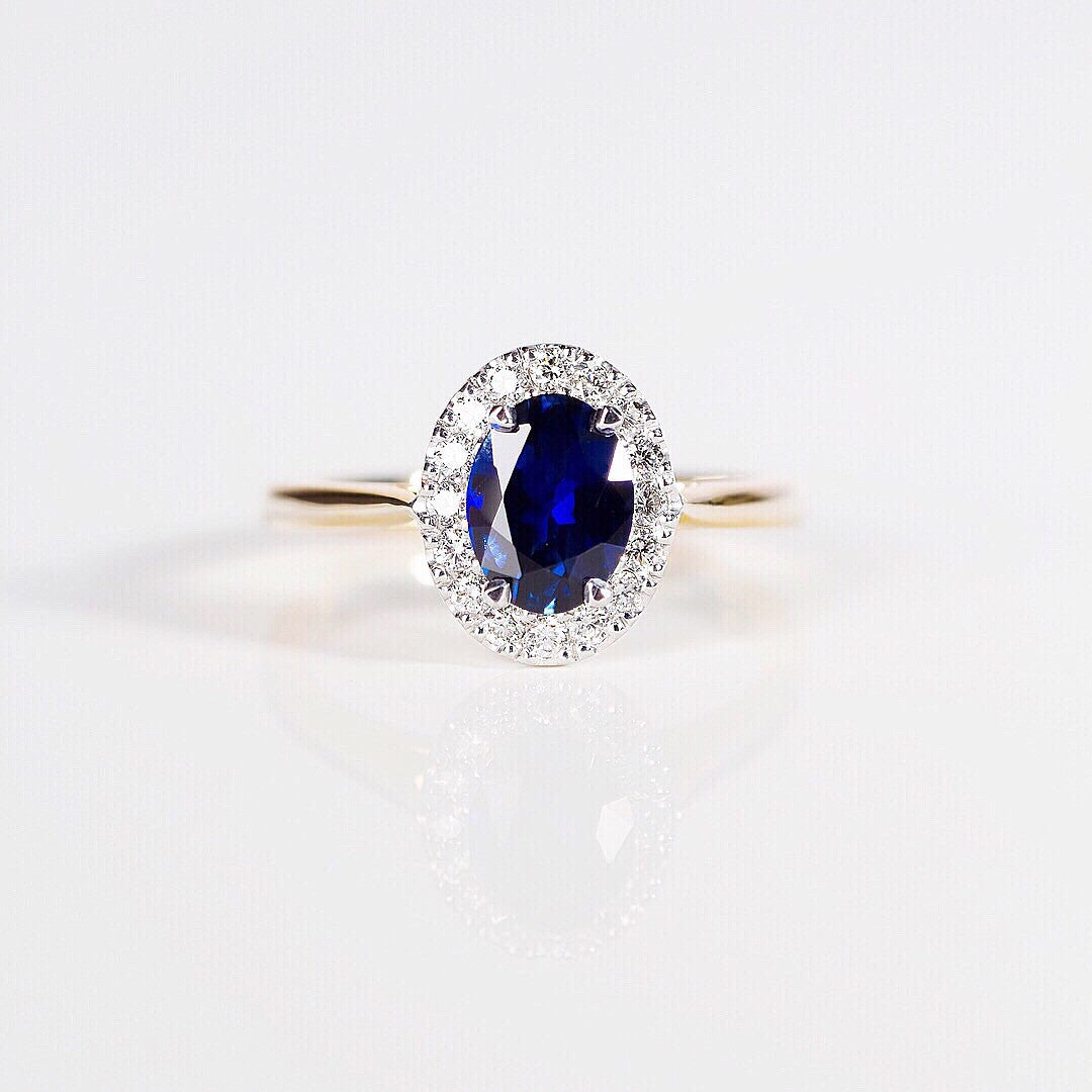 Australian Inverell blue sapphire Engagement Ring - PG-BI-296 - image 1