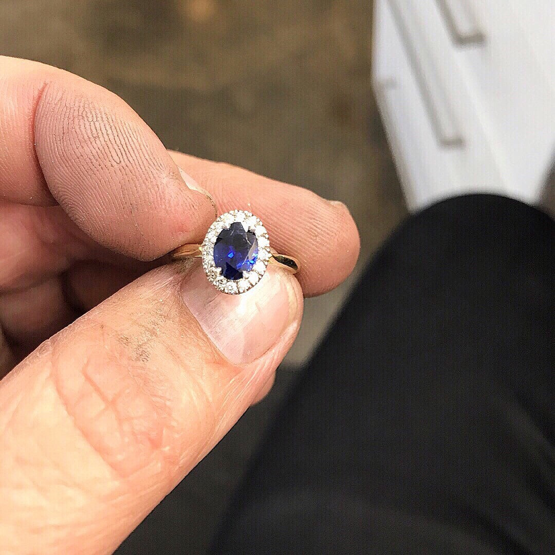 Australian Inverell blue sapphire Engagement Ring - PG-BI-296 - image 3
