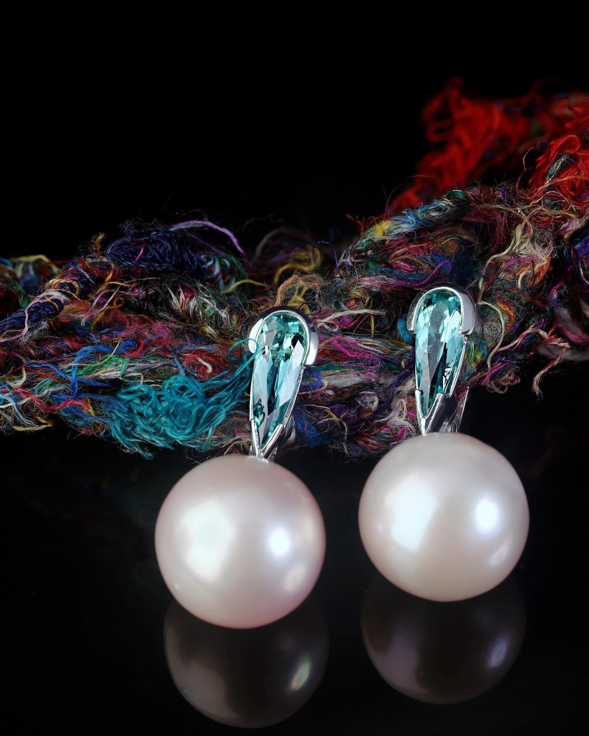 white gold Earrings - PG-BI-312 - image 2