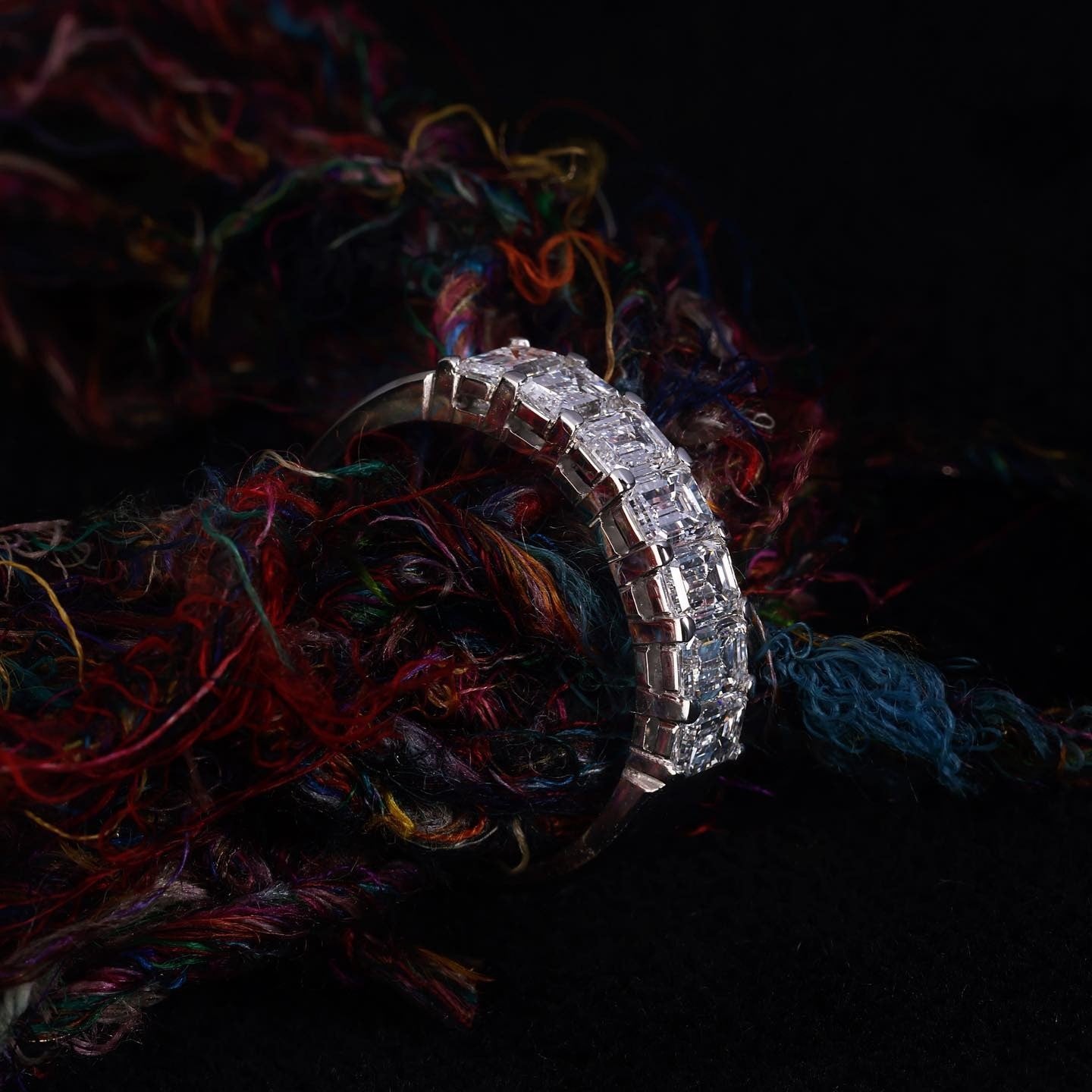 Emerald platinum Wedding Band - PG-BI-315 - image 1