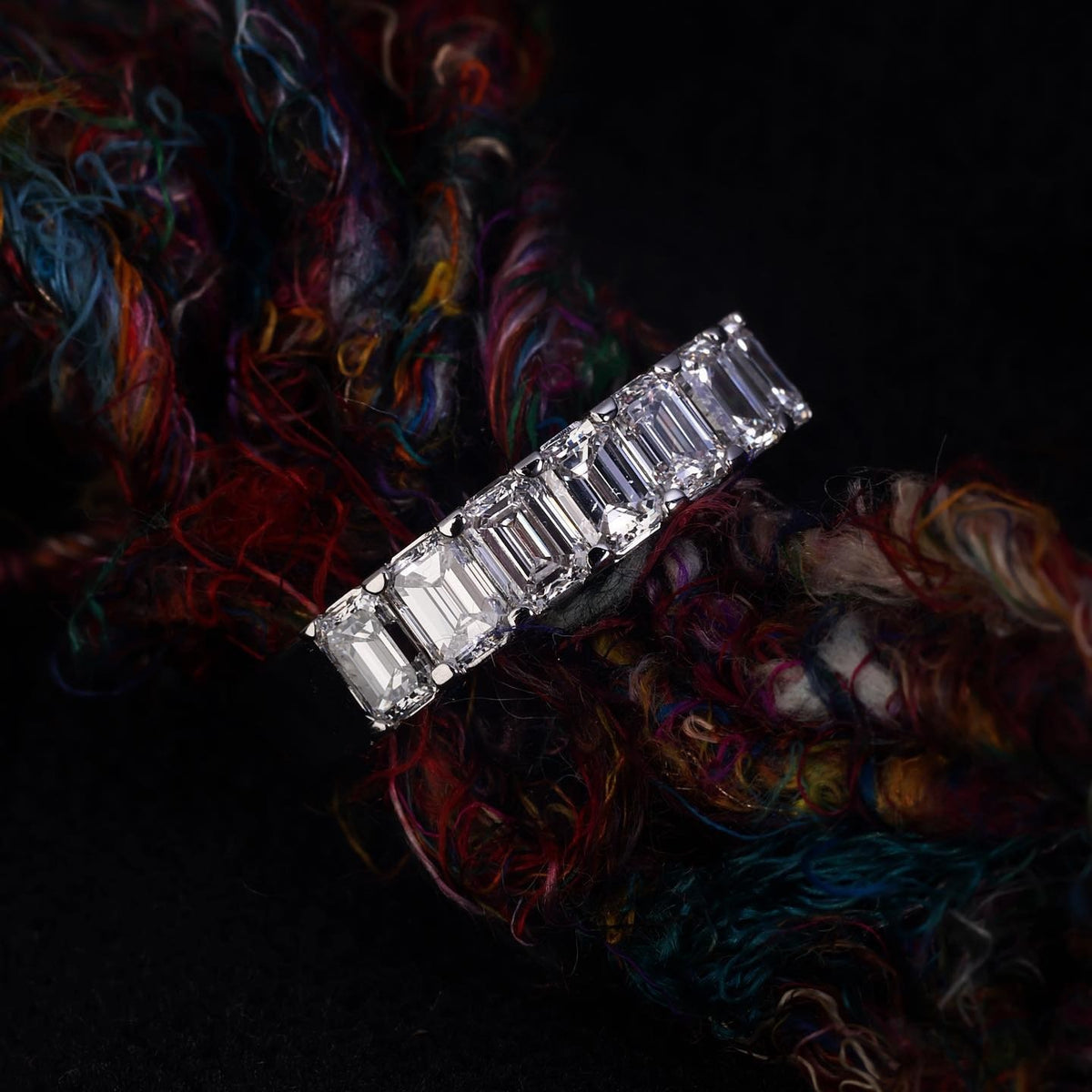 Emerald platinum Wedding Band - PG-BI-315 - image 3