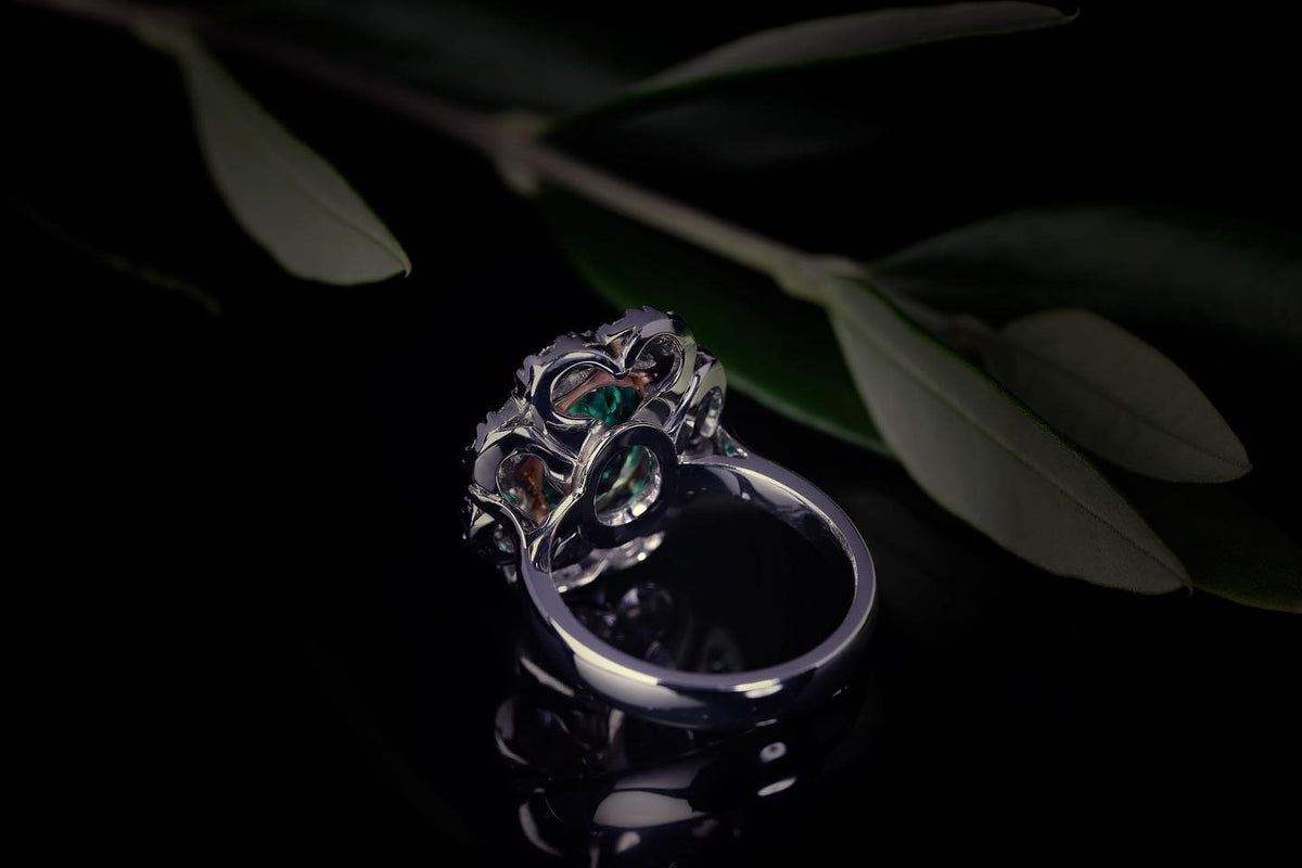 Diamond & Emerald Ring - PG-BI-320 - image 2