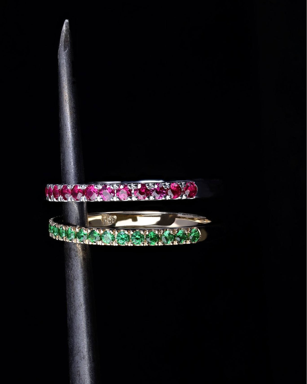 Ruby & Garnet 18ct Wedding Band - PG-BI-344 - image 1