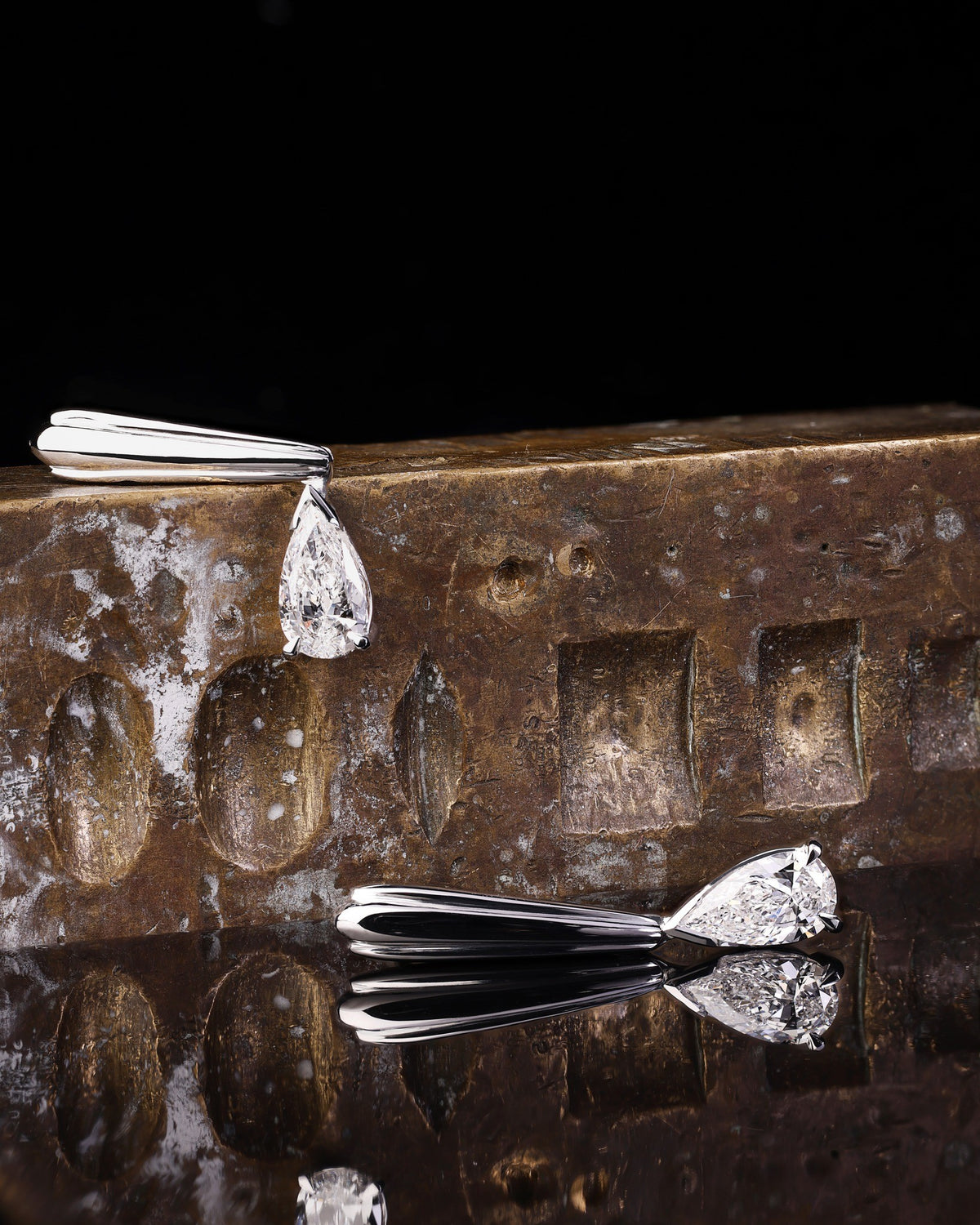 white gold Earrings - PG-BI-348 - image 1