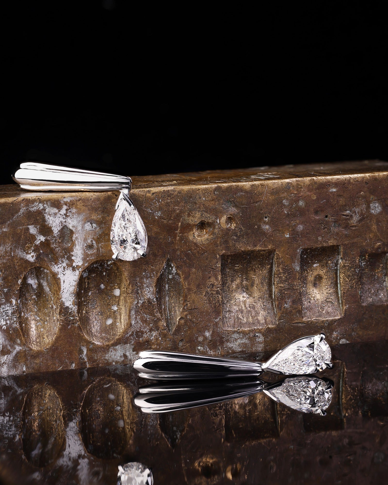 white gold Earrings - PG-BI-348 - image 1
