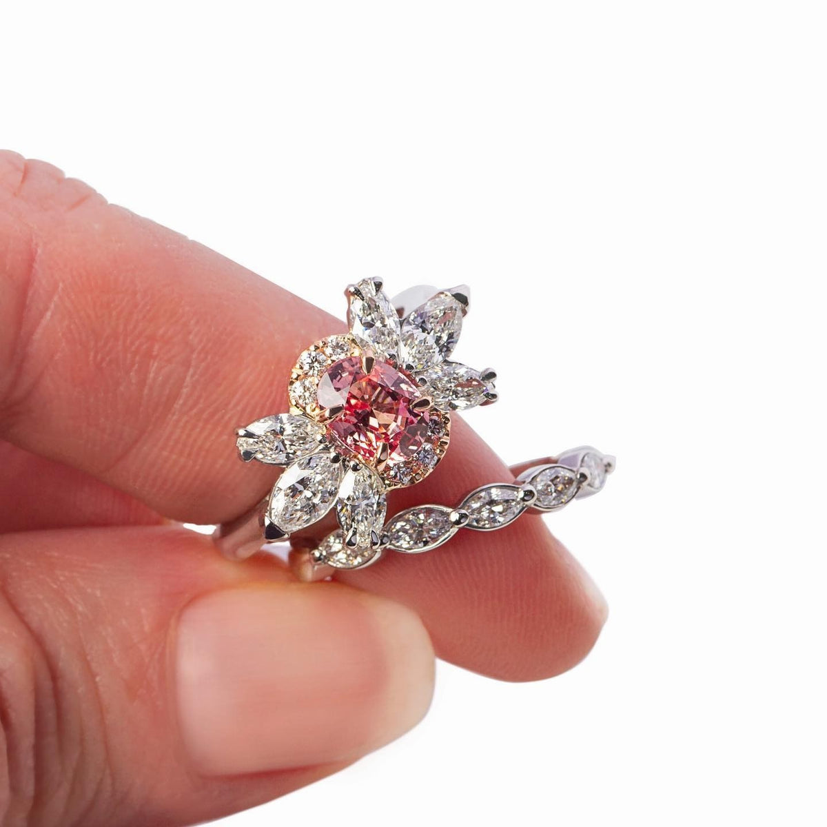 Sapphire platinum Engagement Ring - PG-BI-352 - image 1