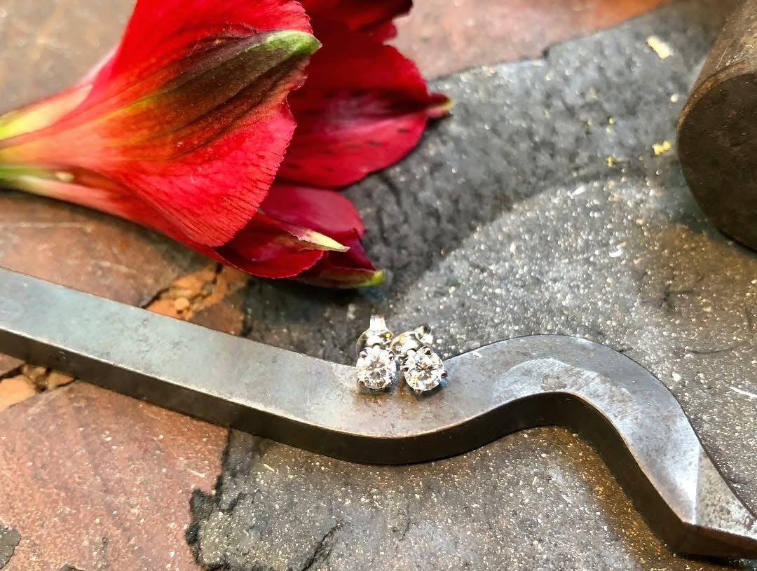 white gold Earrings - PG-BI-354 - image 1