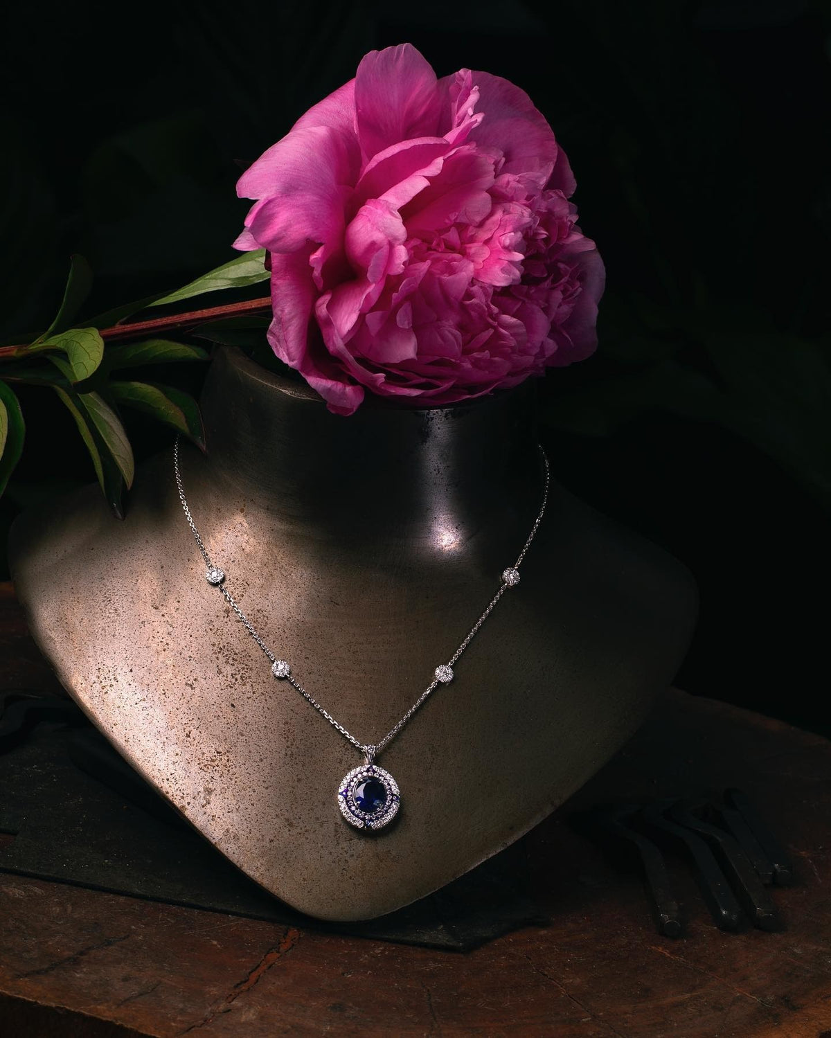 Diamond & Sapphire Pendant - PG-BI-389 - image 1