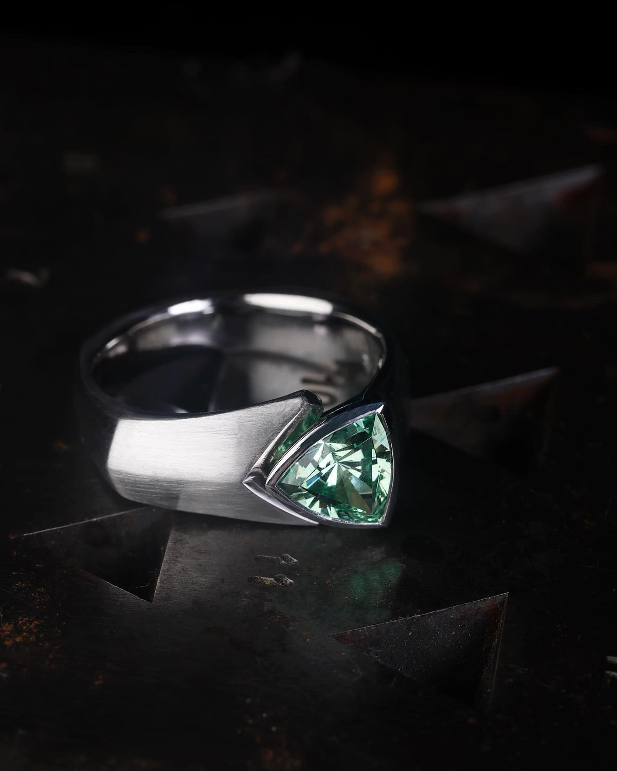 Garnet Platinum Wedding Band - PG-BI-425 - image 1