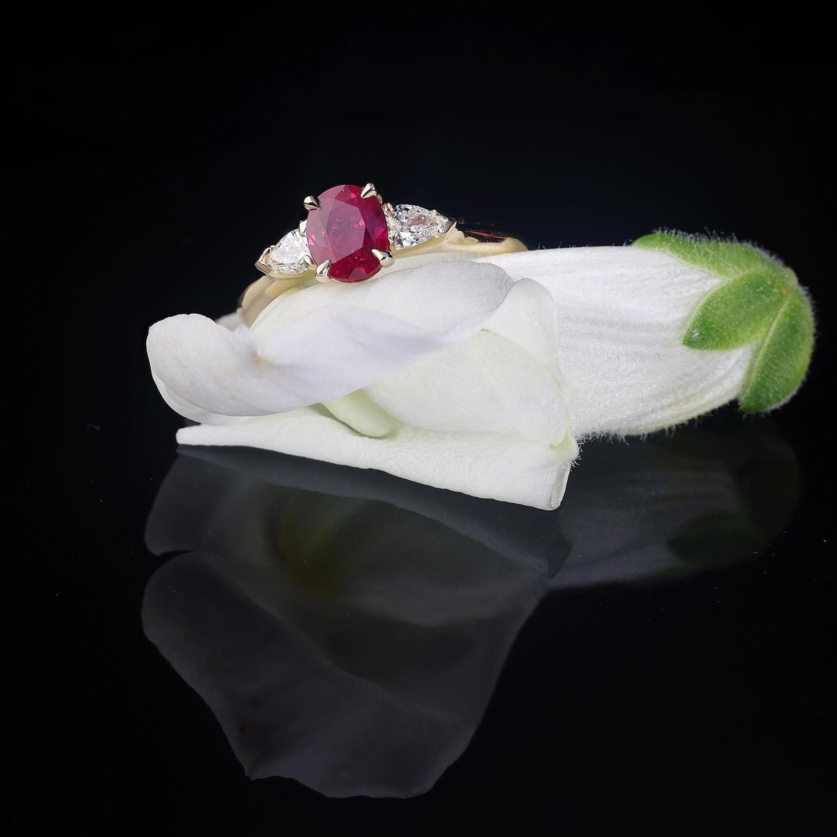 Diamond & Ruby Engagement Ring - PG-BI-427 - image 1