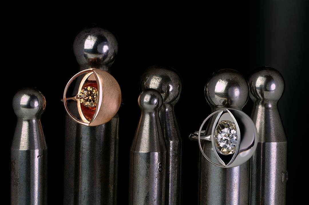 18ct Rose gold featuring a champagne diamond - PG-BI-457 - image 1
