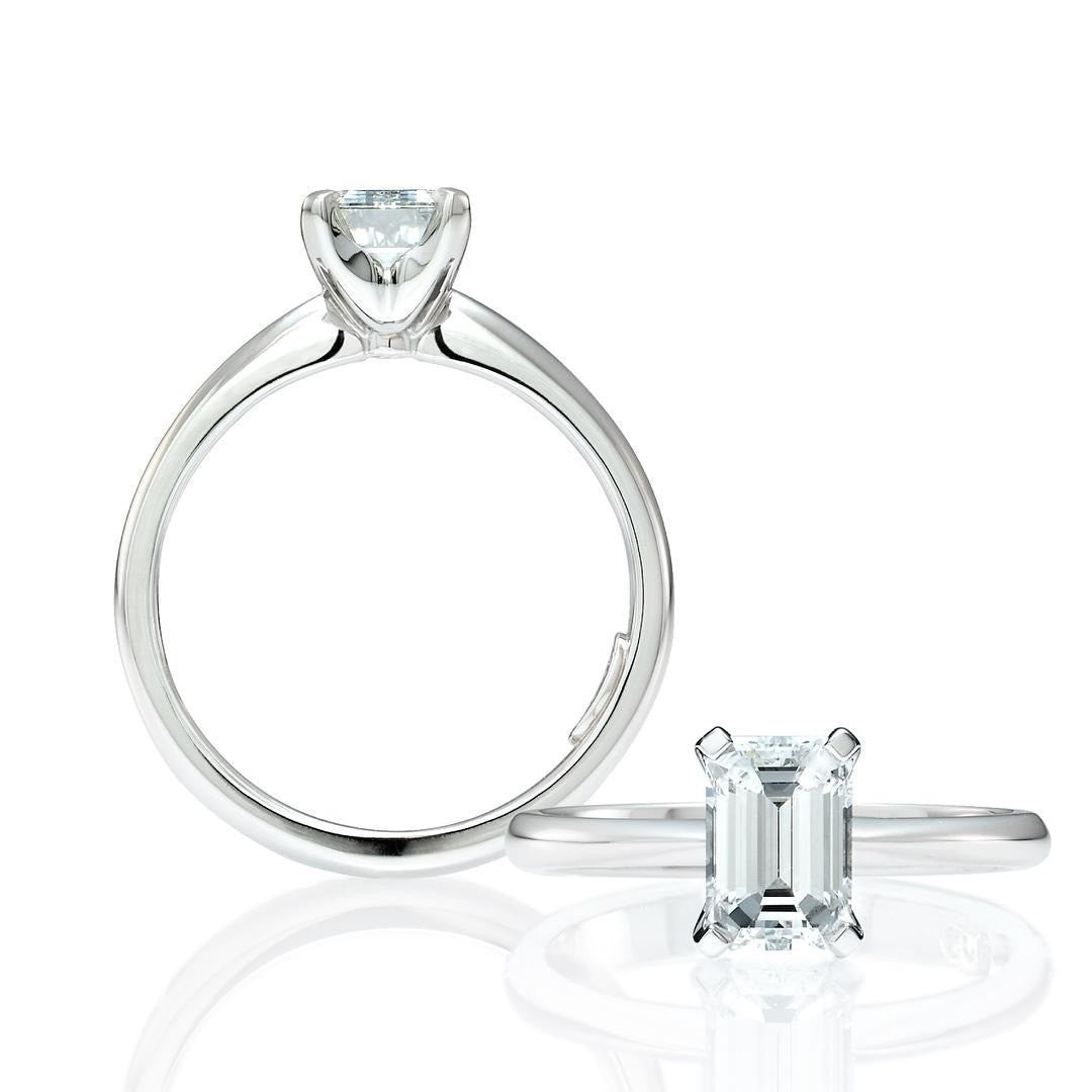 Diamond & Emerald platinum Engagement Ring - PG-BI-488 - image 1