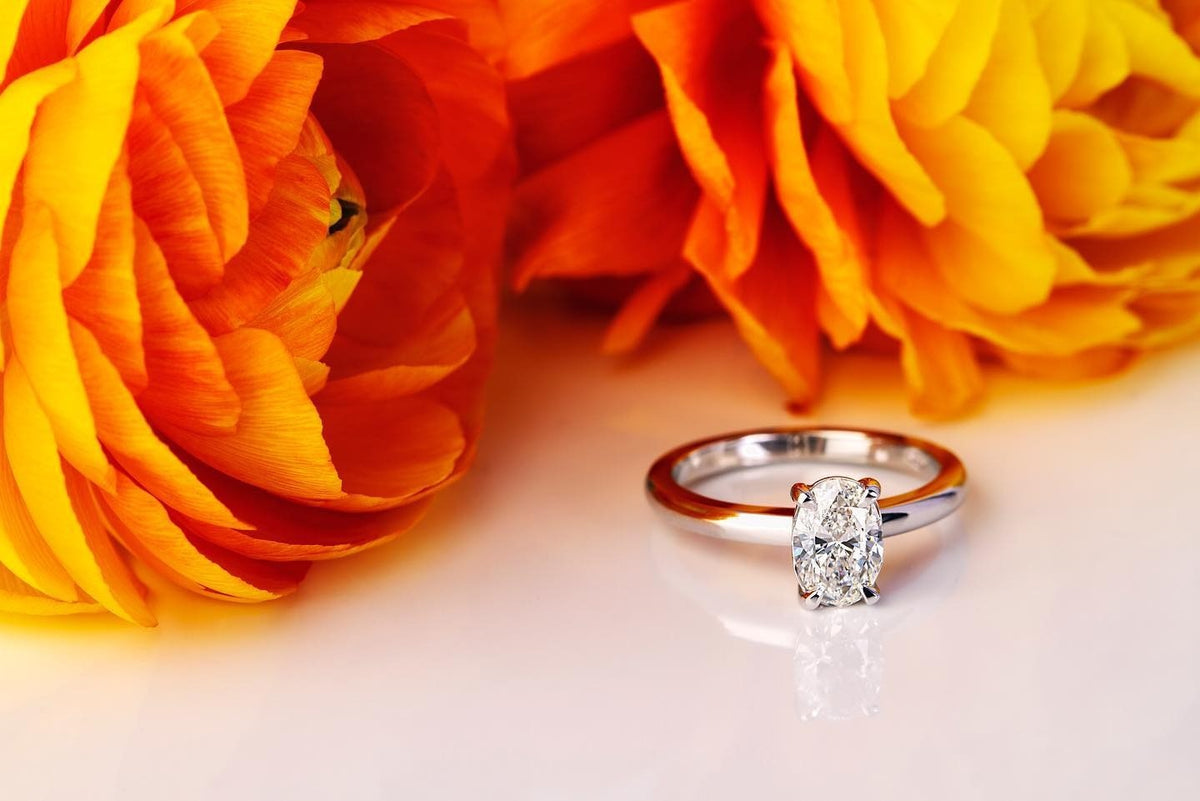 1ct oval cut diamond engagement ring - PG-BI-497 - image 1