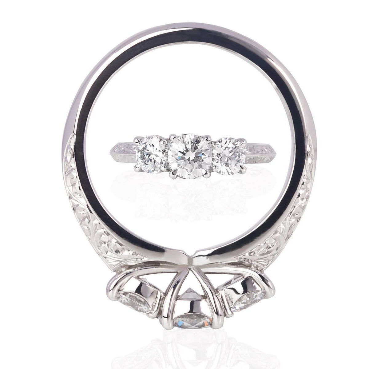 platinum Engagement Ring - PG-BI-502 - image 1