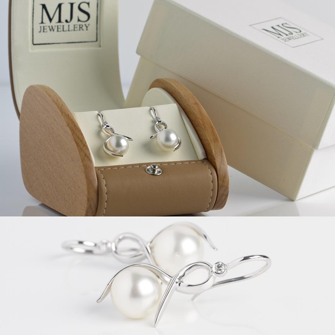 white gold Earrings - PG-BI-506 - image 1