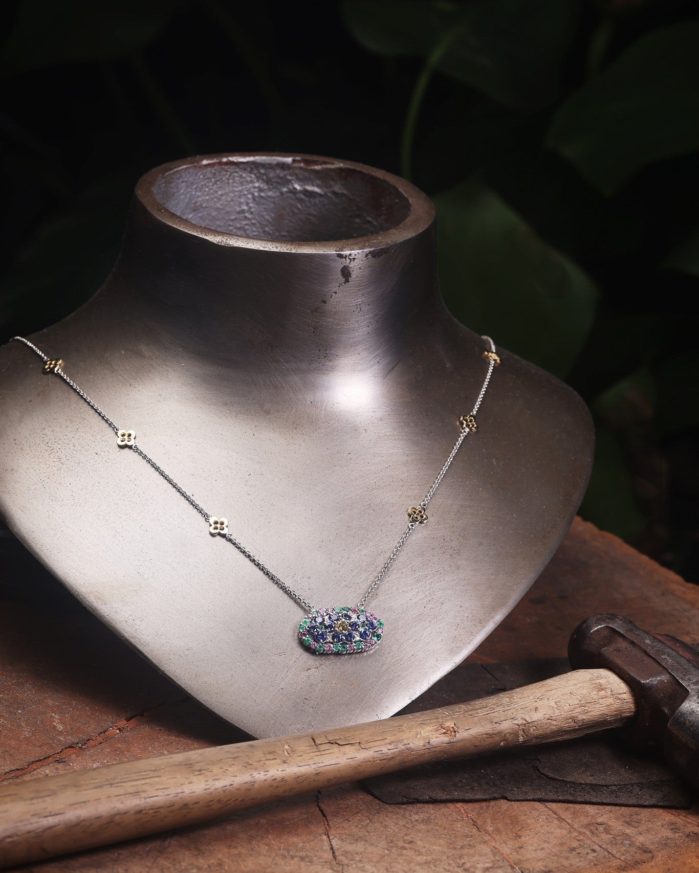 Sapphire & Emerald 18ct Pendant - PG-BI-535 - image 1