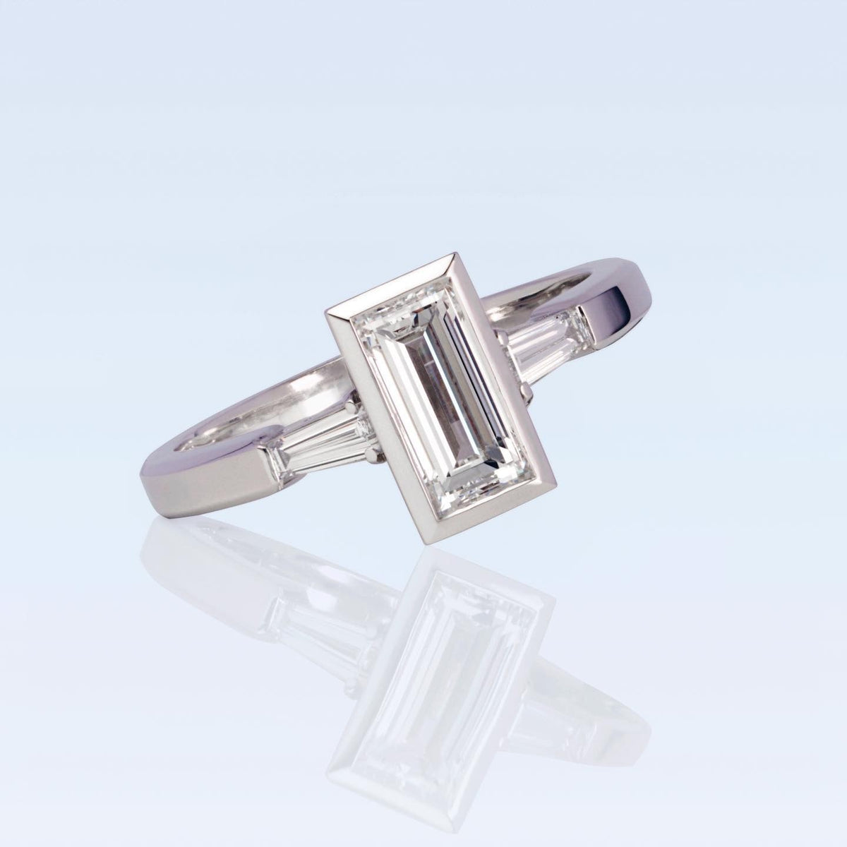 1ct baguette cut diamond ring handcrafted by Matthew - PG-BI-551 - image 1