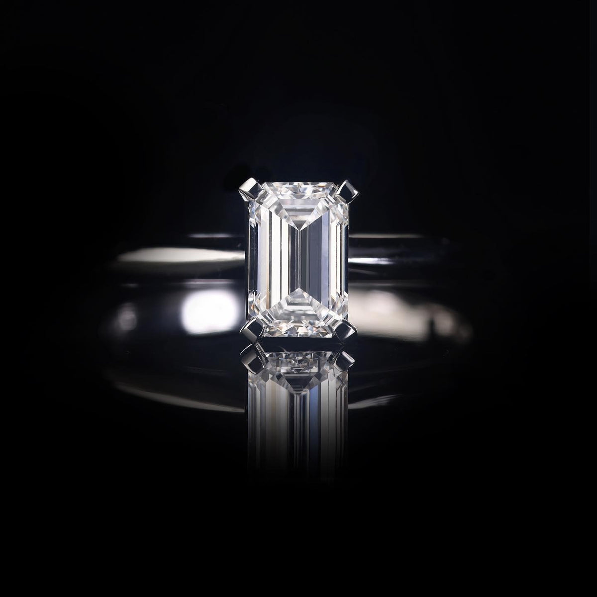 Diamond & Emerald platinum Engagement Ring - PG-BI-593 - image 1