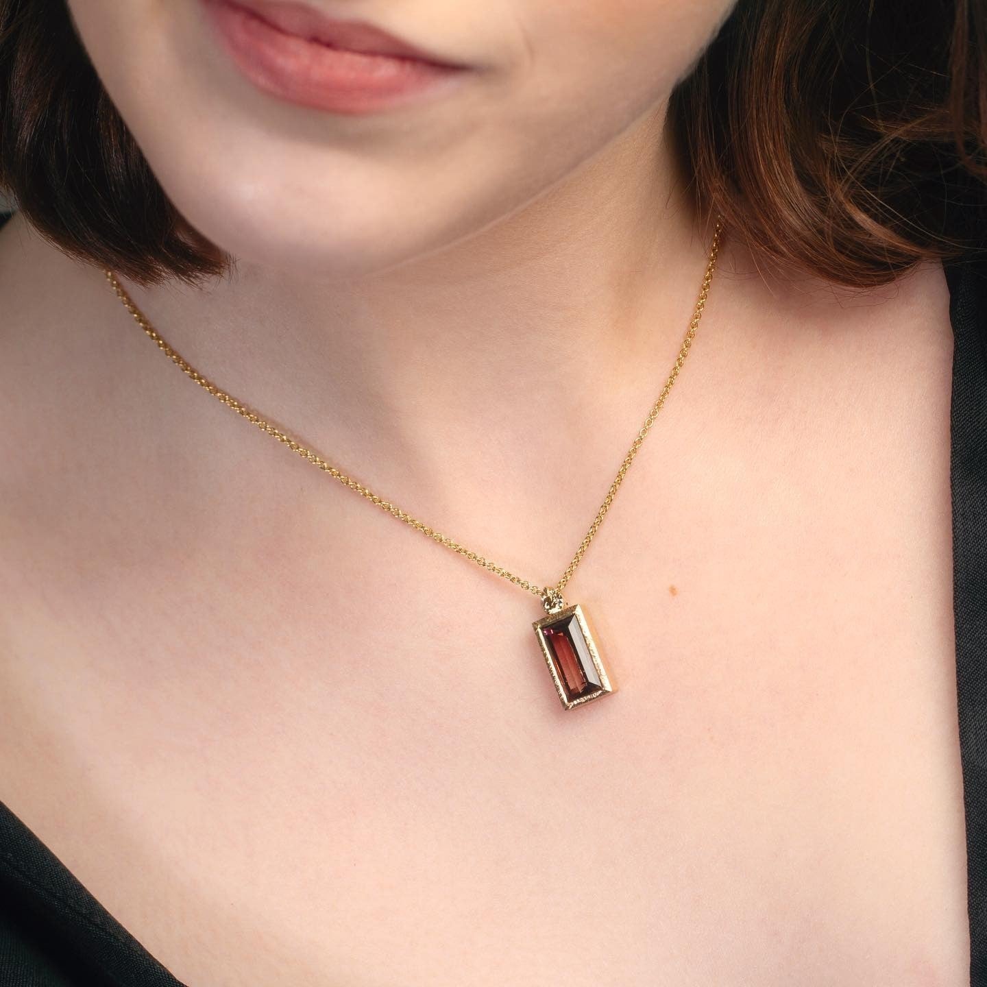 Diamond & Tourmaline Pendant - PG-BI-654 - image 1