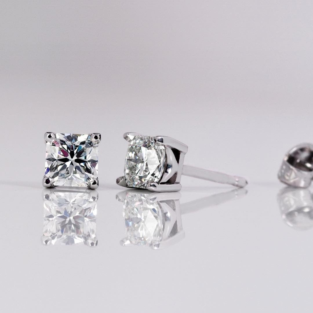 Diamond platinum Earrings - PG-BI-682 - image 1