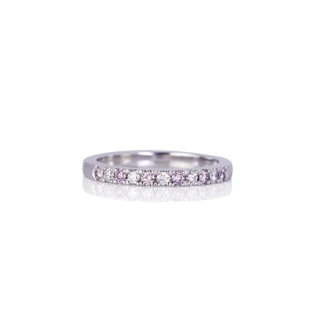 Argyle pink diamond Wedding Band - PG-BI-731 - image 1