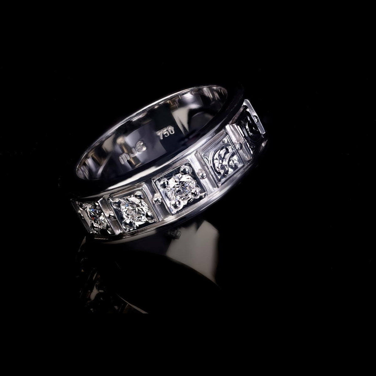 white gold Wedding Band - PG-BI-763 - image 1