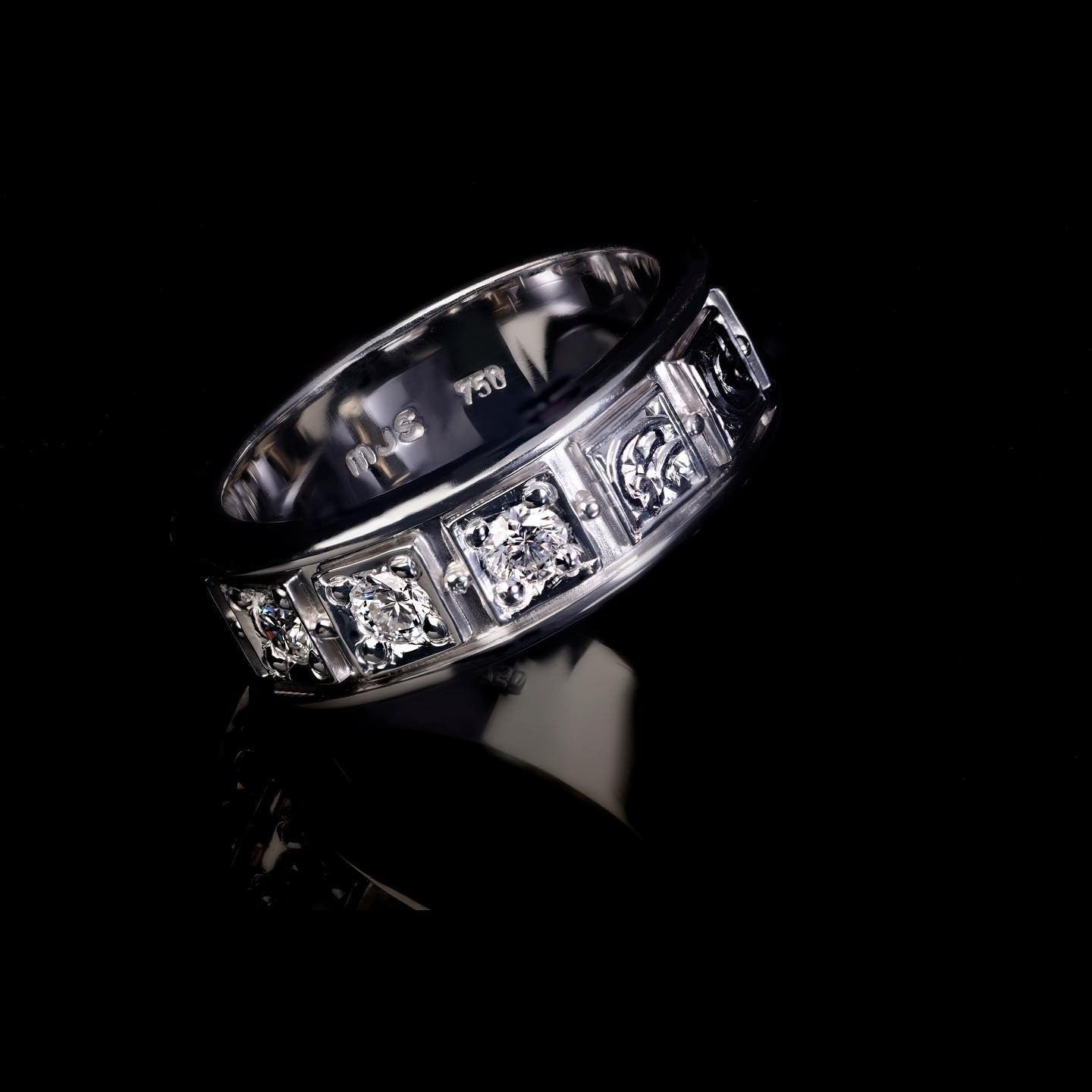white gold Wedding Band - PG-BI-763 - image 1
