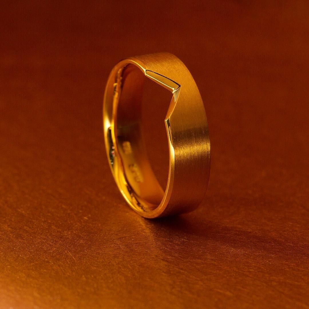 yellow gold Wedding Band - PG-BI-820 - image 1