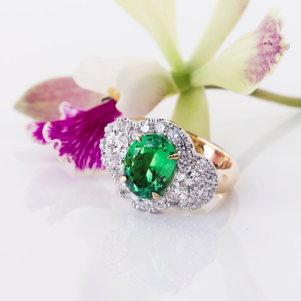 Diamond & Garnet Ring - PG-BI-824 - image 1