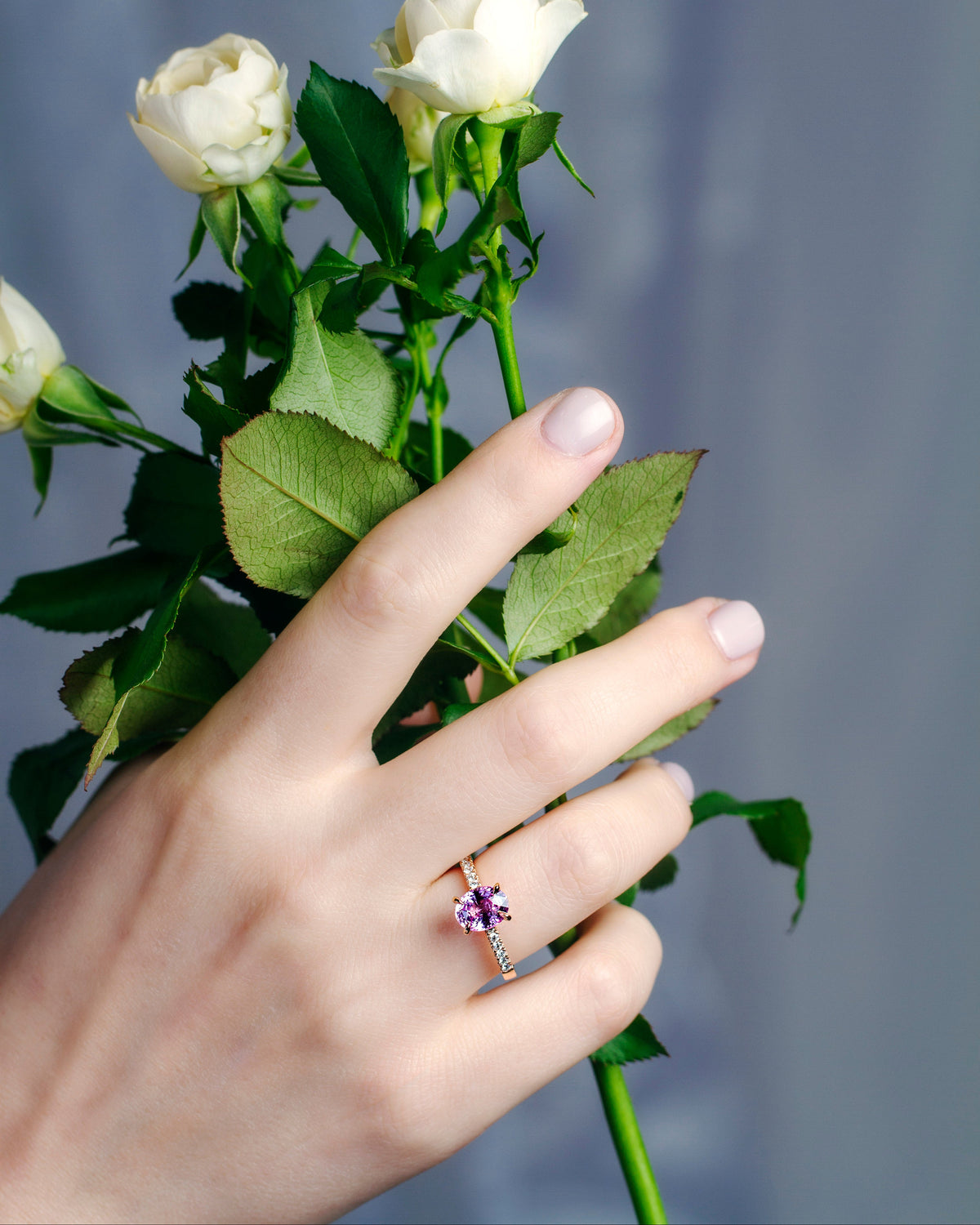 Custom Pink Sapphire Engagement ring